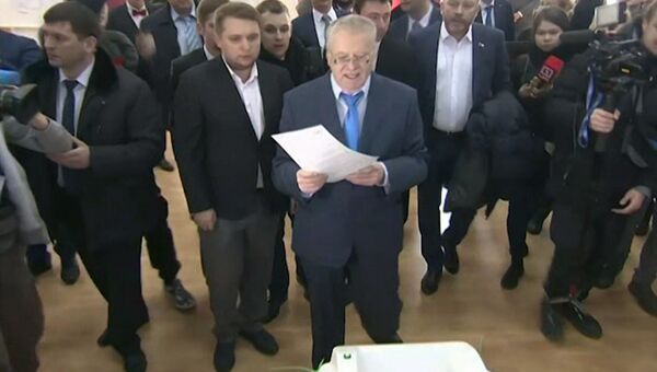 Владимир Жириновский проголосовал на выборах президента России