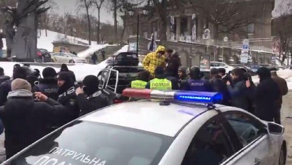 Акция у дома президента Украины Петра Порошенко под Киевом. 18 марта 2018