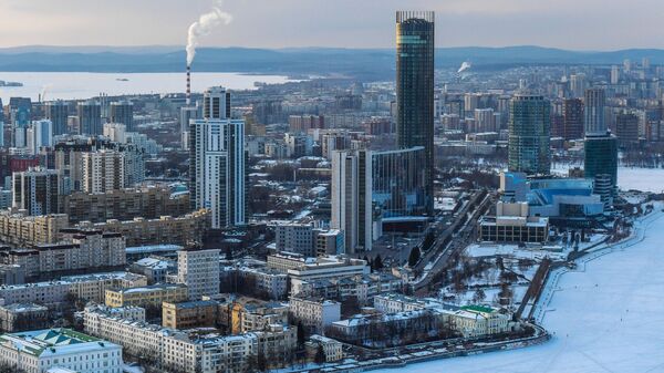 Вид на территорию комплекса Екатеринбург-Сити в Екатеринбурге