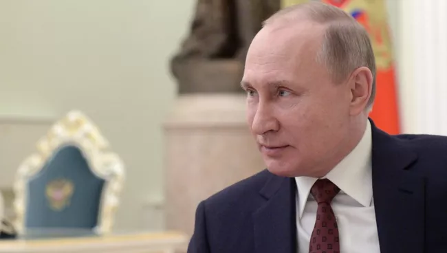 Президент РФ Владимир Путин на встрече с сопредседателями предвыборного штаба кандидата в президенты РФ В. Путина. 19 марта 2018