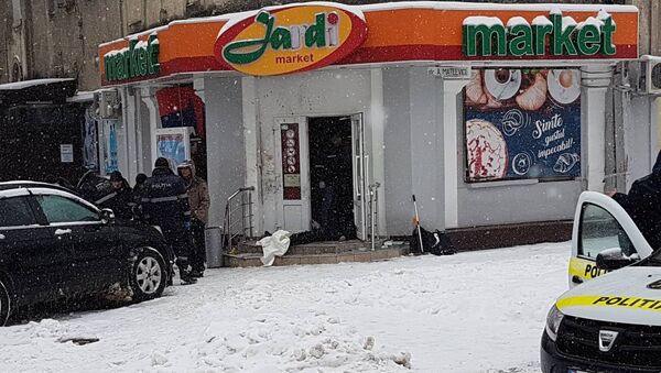 Место взрыва у магазина в Кишиневе