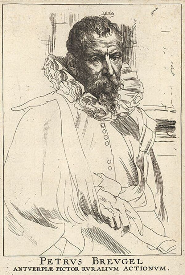 Портрет Питера Брейгеля-младшего, работы Антониса ван Дейка (гравюра)