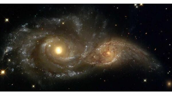 Столкновение двух спиральных галактик