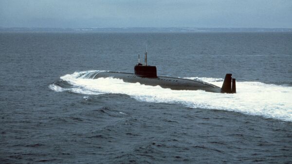 Атомная подводная лодка К-162 (известная позднее также как К-222) на испытаниях