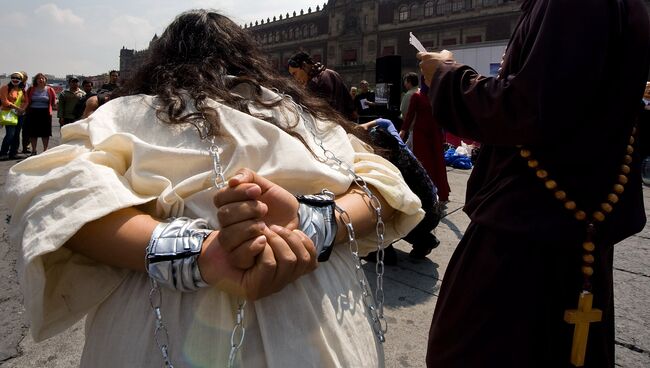 Акция против закона об абортах на площади Зокало в Мехико. 17 июня 2009