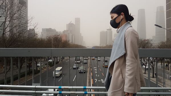 Смог на улице города Пекин
