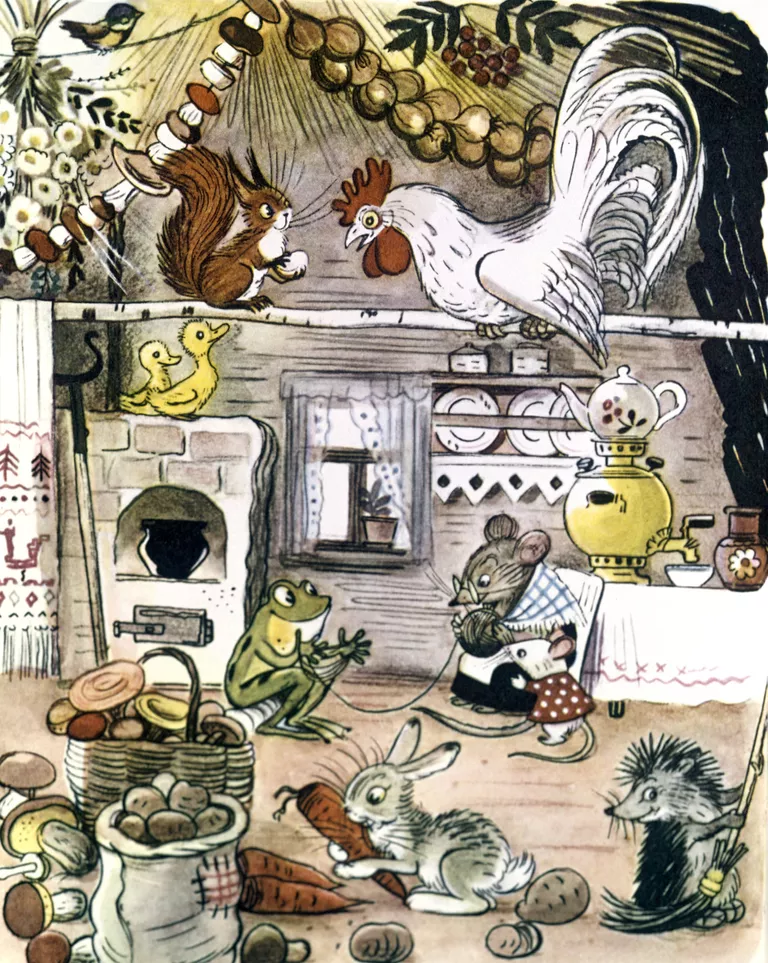 Репродукция иллюстрации к книге Сказки и картинки. Художник Владимир Сутеев Репродукция иллюстрации к книге Сказки и картинки. Художник Владимир Сутеев