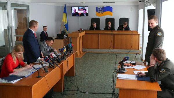 Заседание Оболонского суда Киева по делу бывшего президента Украины Виктора Януковича. 4 апреля 2018