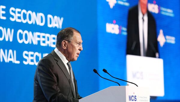 Министр иностранных дел РФ Сергей Лавров на VII Московской конференции по международной безопасности. 5 апреля 2018