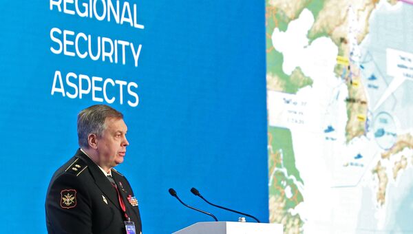 Первый заместитель начальника ГУ Генерального штаба ВС РФ Игорь Костюков на VII Московской конференции по международной безопасности. 5 апреля 2018