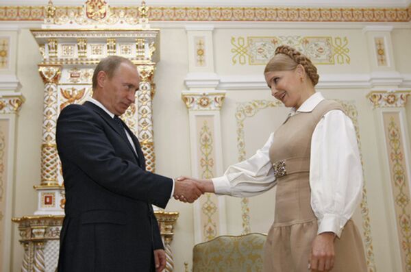 Встреча глав правительств России и Украины Владимира Путина и Юлии Тимошенко