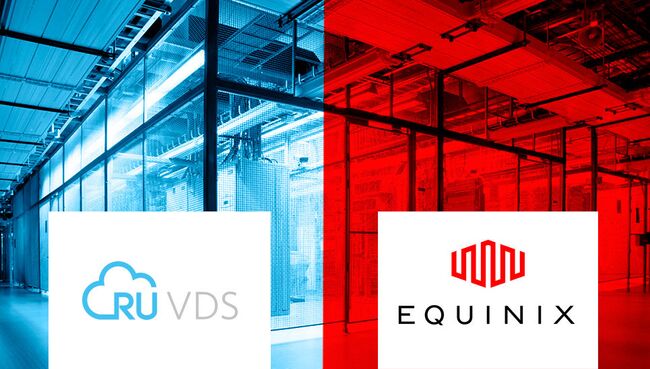 Логотипы хостинг-провайдера RUVDS и дата-центра Equinix LD8