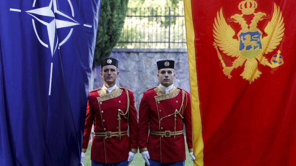 Почетный караул на церемонии вступления Черногории в НАТО в Подгорице. 7 июня 2017