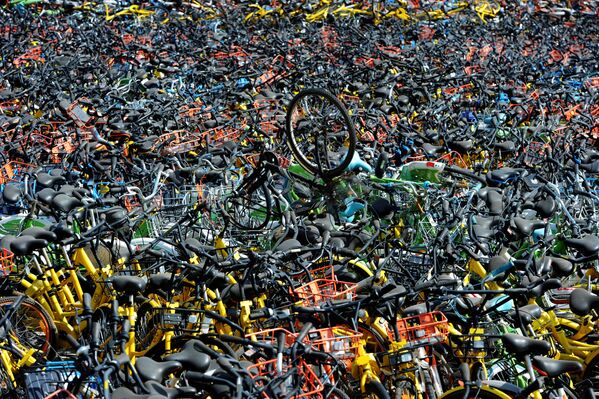 Прокат велосипедов в Ухане, Китай