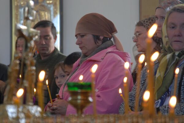 Отпевание погибших оренбургских школьниц