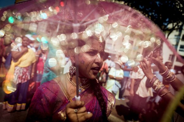 Последователи Харе Кришны во время празднования Ратха-ятра в Дурбане