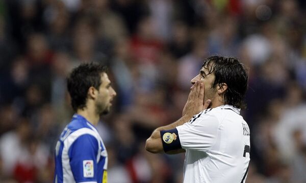Капитан Реала Рауль жалеет об упущенной возможности забить гол в матче чемпионата Испании с Эспаньолом
