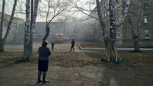 Пожар в школе №1 в Стерлитамаке