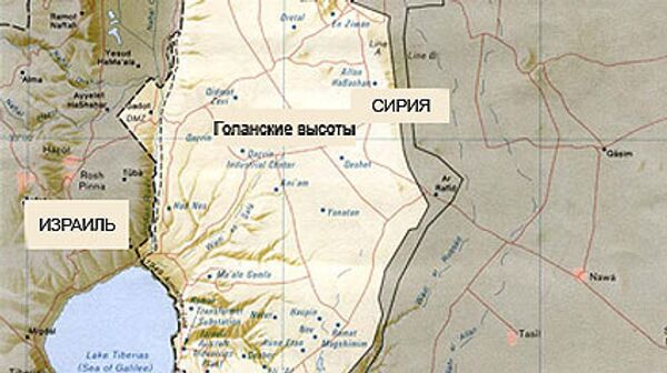 Голанские высоты, Сирия, Израиль, карта