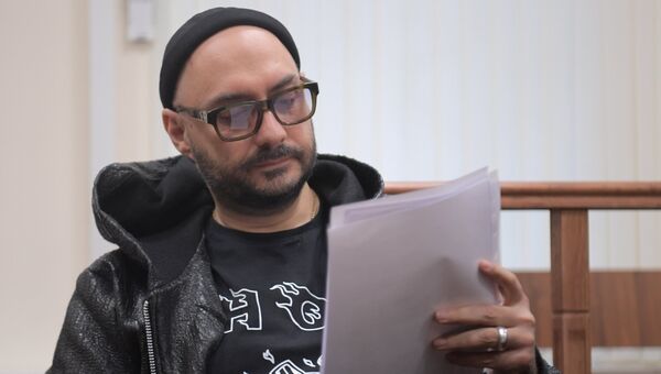 Режиссер Кирилл Серебренников, в Басманном суде Москвы, где рассматривается ходатайство следствия о продлении срока домашнего ареста. 18 апреля 2018