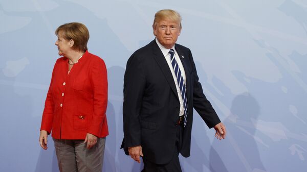 Ангела Меркель и Дональд Трамп на саммите G20 в Гамбурге. Архивное фото