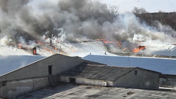 Возгорание на кожевенном заводе в Богородске Нижегородской области. 23 апреля 2018