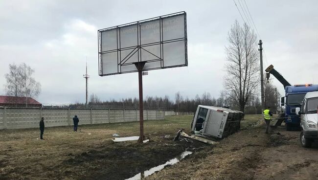 ДТП с участием пассажирского автобуса на участке дороги Калининского шоссе в городе Торжке Тверской области