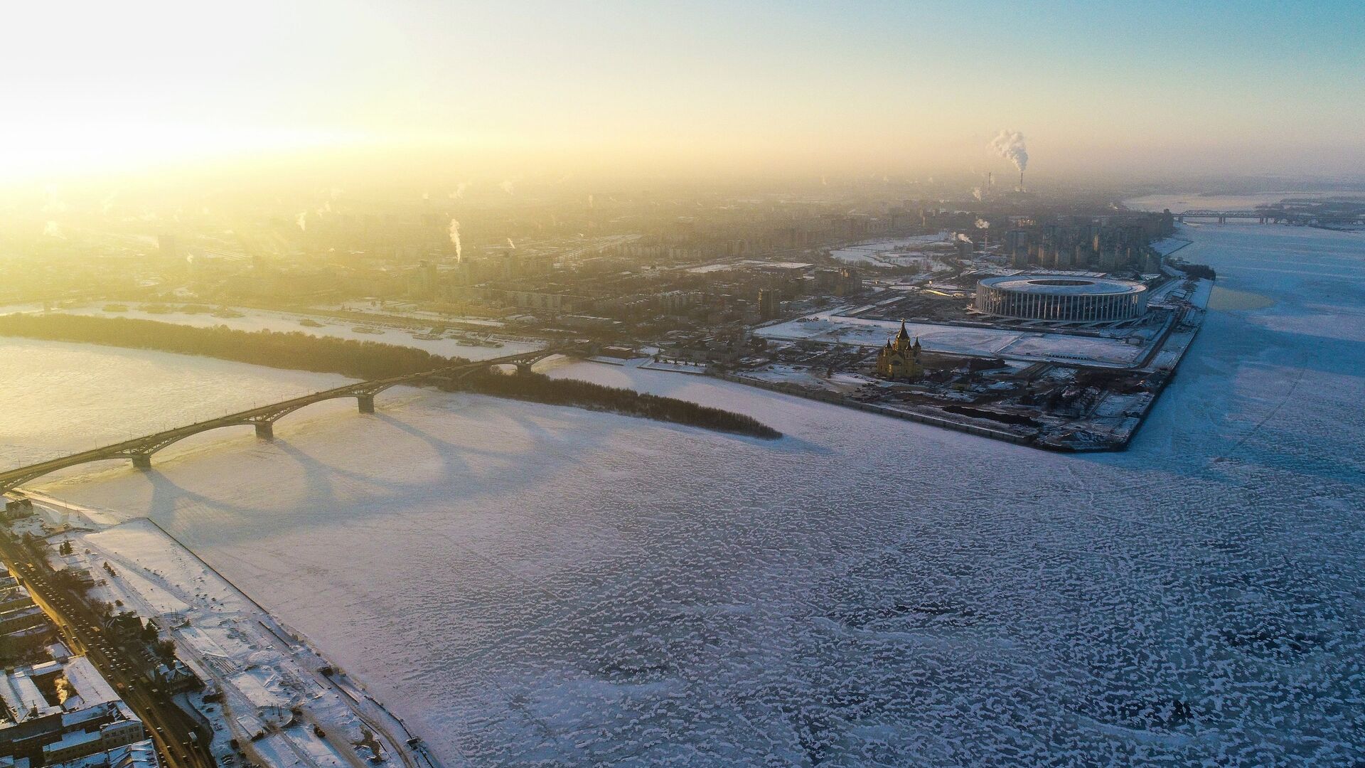 Стрелка Оки и Волги в Нижнем Новгороде - РИА Новости, 1920, 27.12.2021