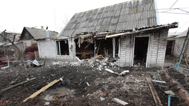 Частный жилой дом в городе Ясиноватая, пострадавший в результате обстрела