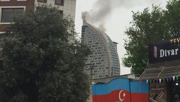 Пожар в Trump Tower в Баку. 28 апреля 2018