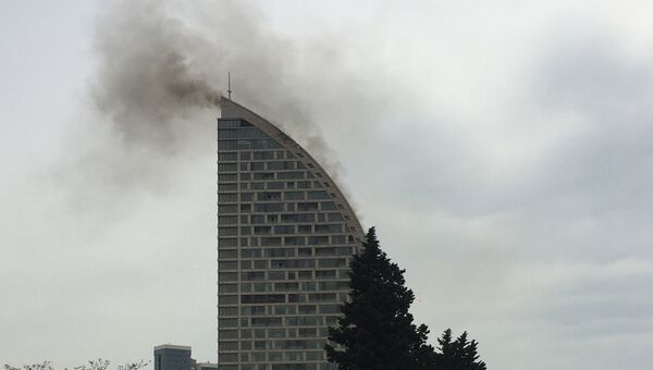 Пожар в высотном здании Trump Tower Baku