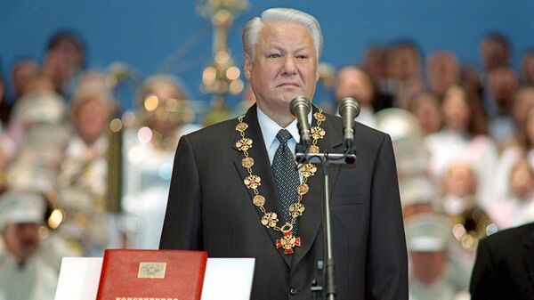 Торжественная церемония вступления в должность вновь избранного Президента РФ Бориса Ельцина. 9 августа 1996 года