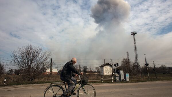 Пожар на складе боеприпасов в Харьковской области. Архивное фото