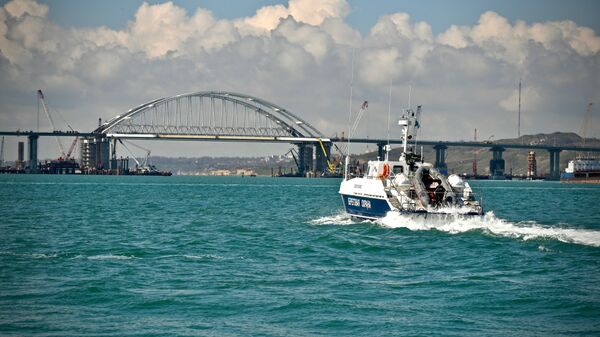 Патрульный катер береговой охраны Пограничной службы ФСБ России в Керченском проливе. Архивное фото