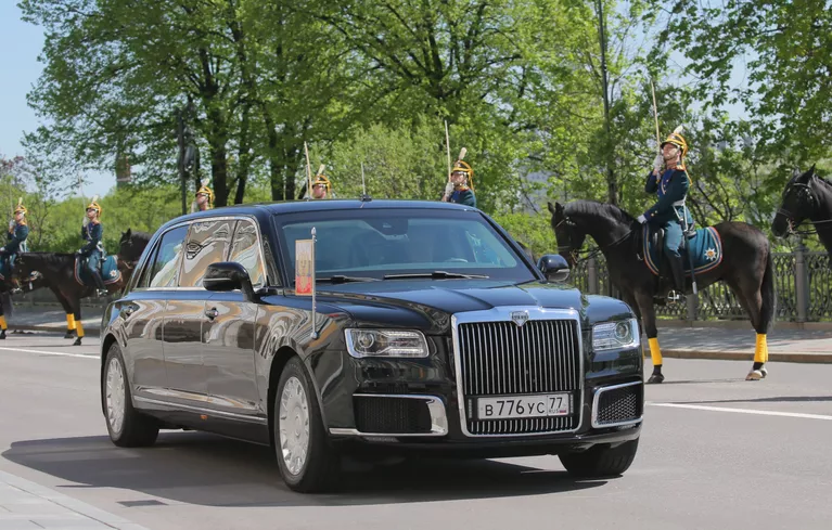 Автомобиль Aurus кортежа президента РФ. 7 мая 2018 Автомобиль Aurus кортежа президента РФ. 7 мая 2018