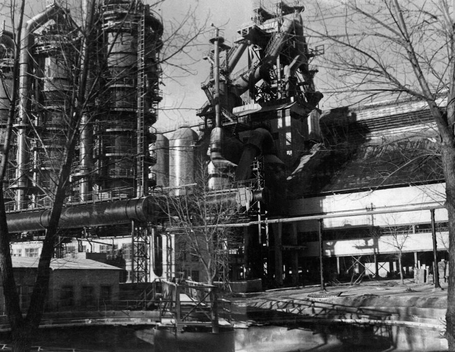Новолипецкий металлургический завод. Послевоенная доменная печь номер 1, 1952 год