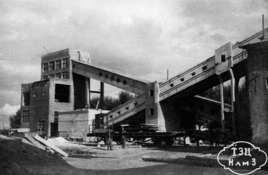 Новолипецкий металлургический завод. Транспортные галереи углеподачи ТЭЦ, 1948 год