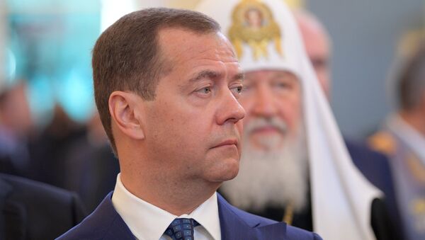 Дмитрий Медведев на церемонии инаугурации президента РФ Владимира Путина в Кремле. 7 мая 2018