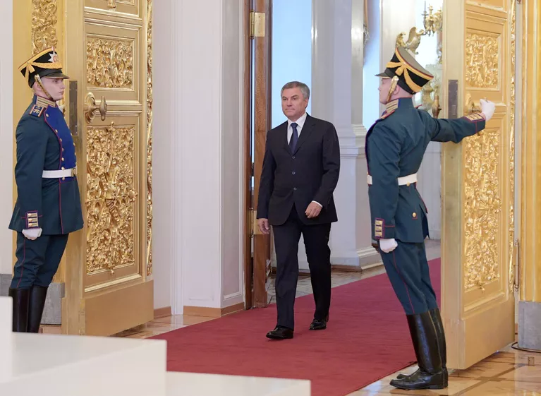 Председатель Государственной Думы РФ Вячеслав Володин на церемонии инаугурации президента РФ Владимира Путина в Кремле Председатель Государственной Думы РФ Вячеслав Володин на церемонии инаугурации президента РФ Владимира Путина в Кремле