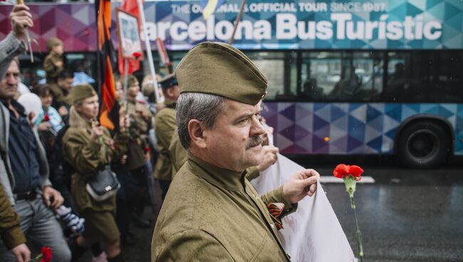 Акция Бессмертный полк в Барселоне