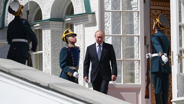 Президент РФ Владимир Путин после церемонии инаугурации. 7 мая 2018