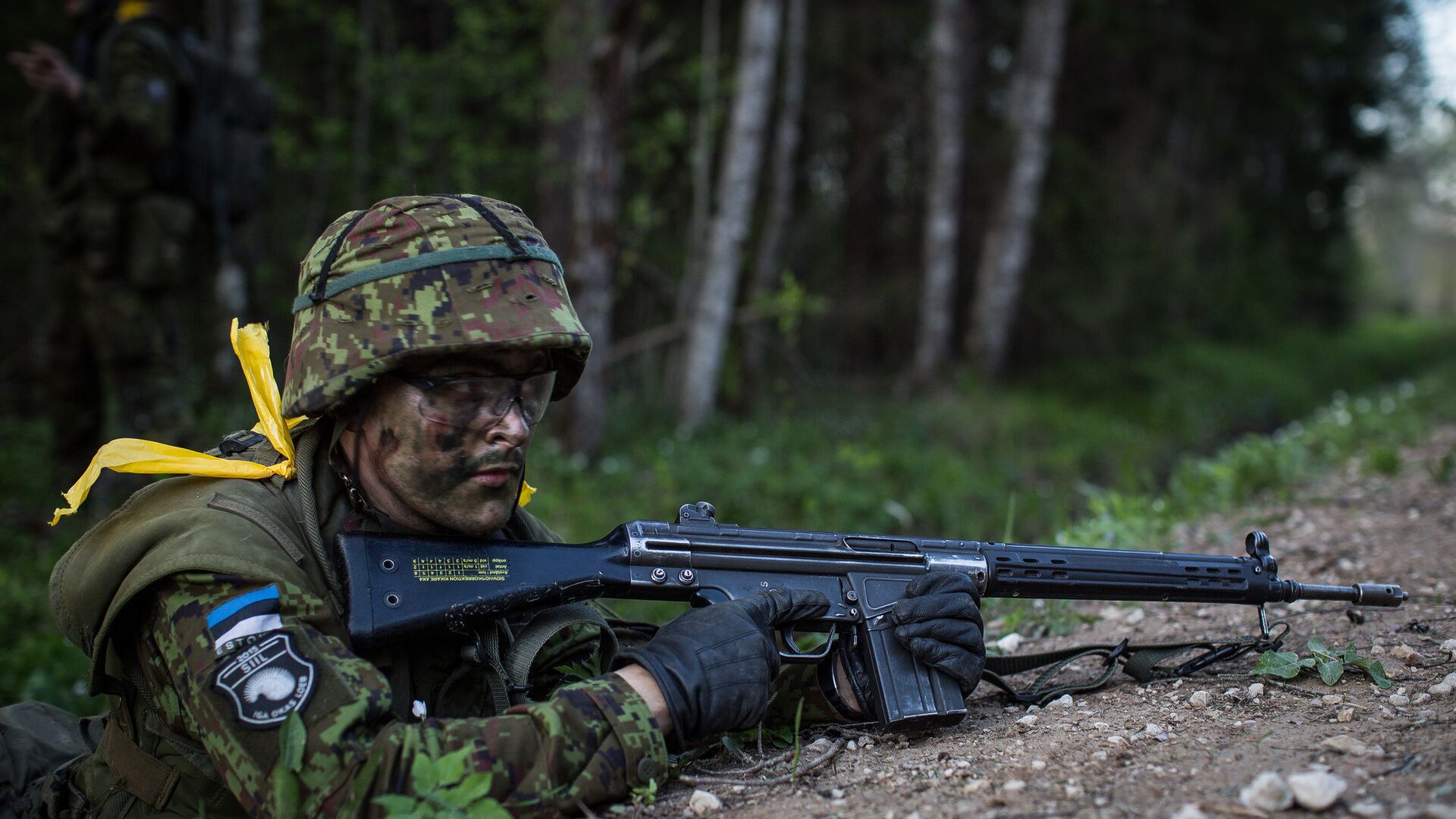 Солдат эстонской армии во время учений Siil-2015 - РИА Новости, 1920, 07.03.2021