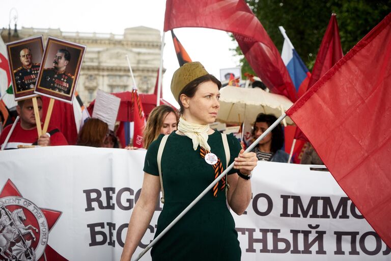 Участники акции Бессмертный полк в Риме