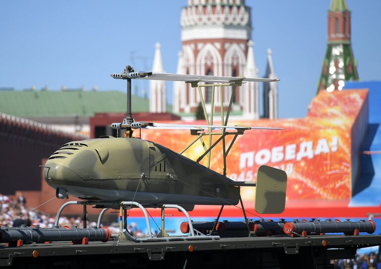 Беспилотный летательный аппарат вертолетного типа Катран на военном параде, посвященном 73-й годовщине Победы в ВОВ Беспилотный летательный аппарат вертолетного типа Катран на военном параде, посвященном 73-й годовщине Победы в ВОВ