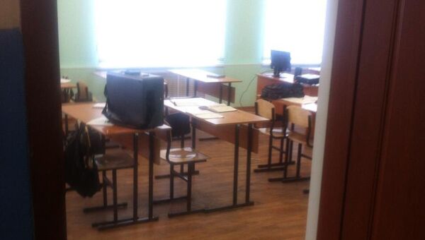 Учебный класс колледжа в Новосибирской области, где произошла стрельба. 10 мая 2018