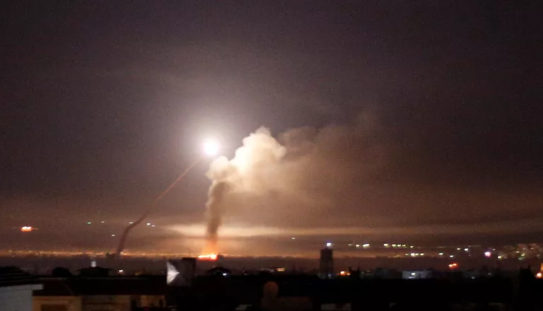 Дамаск по время ракетного обстрела со стороны израильской армии Дамаск по время ракетного обстрела со стороны израильской армии