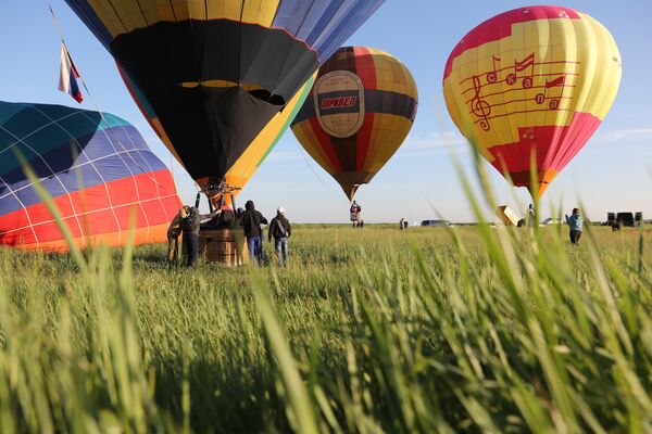 Воздушные шары на фестивале воздухоплавания Абинская Ривьера в Абинском районе Краснодарского края