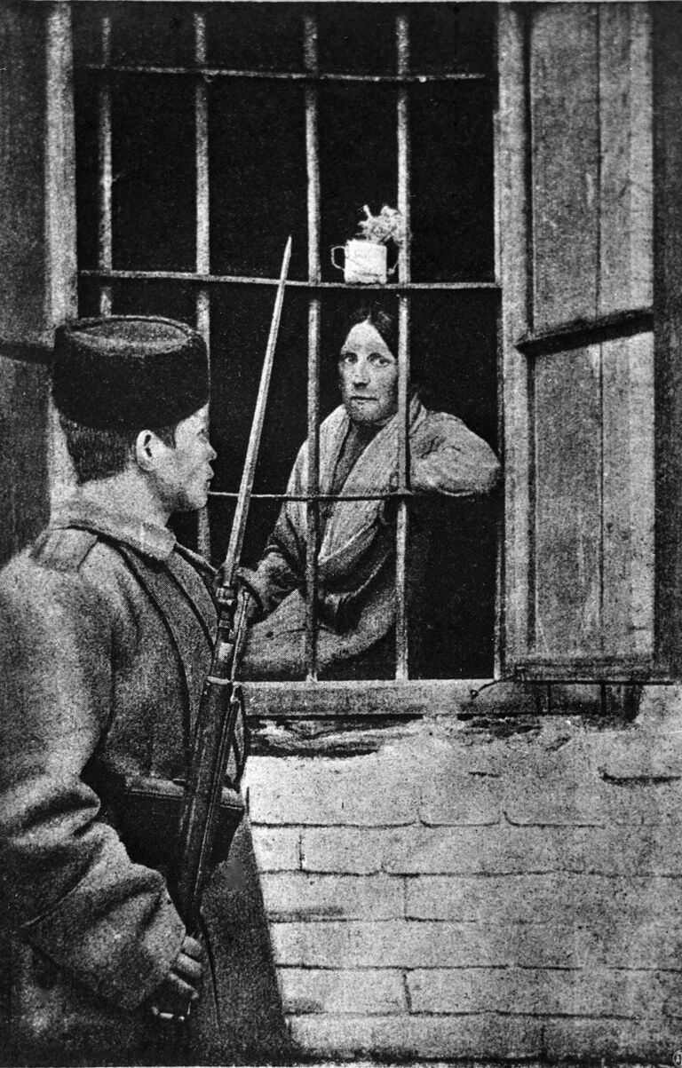 Эсерка Мария Спиридонова за решеткой тюремной больницы. 1 февраля 1905 года Эсерка Мария Спиридонова за решеткой тюремной больницы. 1 февраля 1905 года