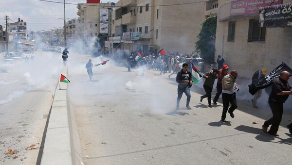 Участники протеста в Палестине против переноса посольства США в Иерусалим. Архивное фото
