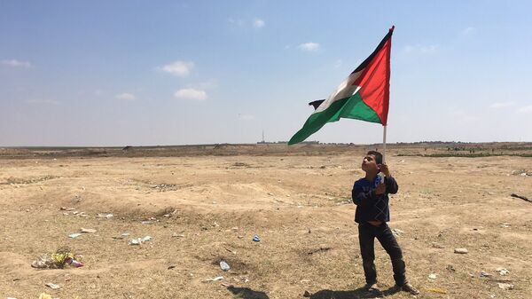 Палестинские дети на акциях протеста на границе сектора Газа с Израилем. 15.05.18